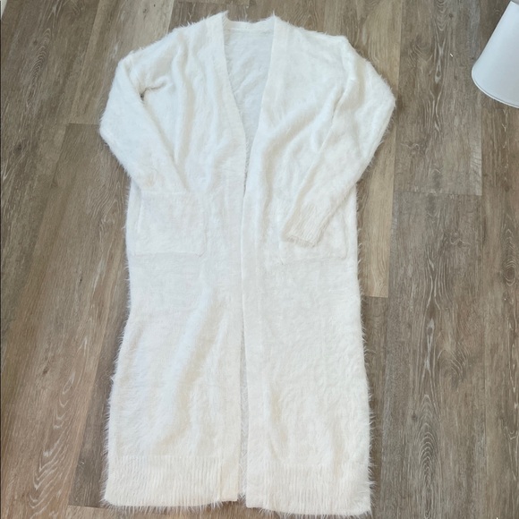 Soft White Long Cardigan - Picture 1 of 8